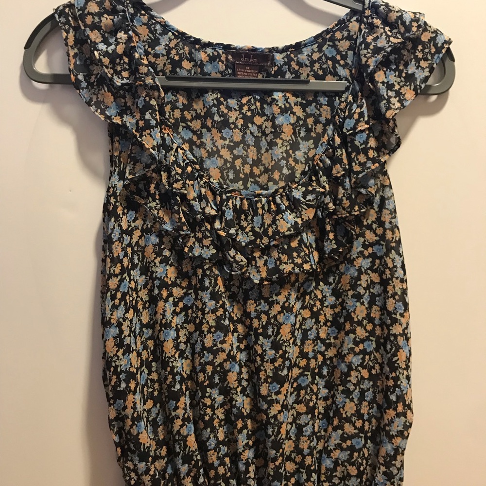 Nordstrom Floral Blouse with Ruffles